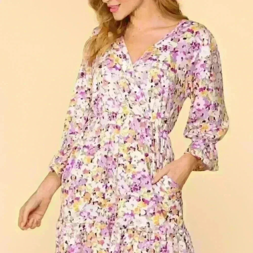 Floral Fit and Flare Dress‎ with Ruffles - Picture 2 of 4
